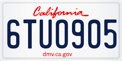 CA license plate 6TUO905