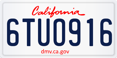 CA license plate 6TUO916