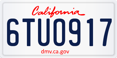 CA license plate 6TUO917