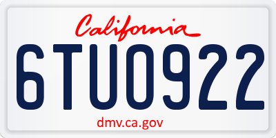CA license plate 6TUO922