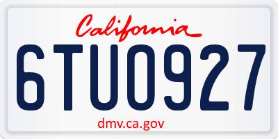 CA license plate 6TUO927
