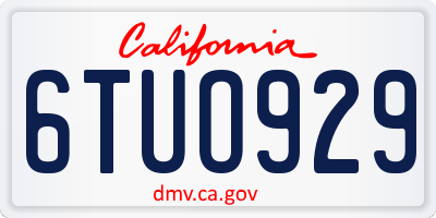 CA license plate 6TUO929