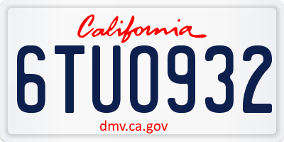 CA license plate 6TUO932