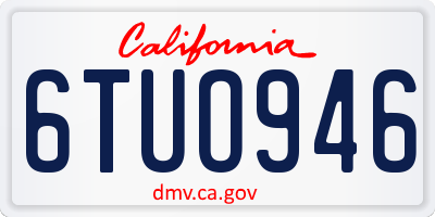 CA license plate 6TUO946