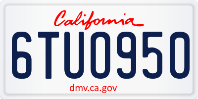 CA license plate 6TUO950