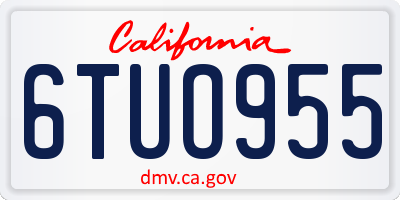 CA license plate 6TUO955