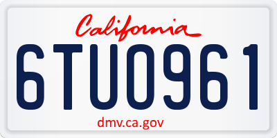 CA license plate 6TUO961