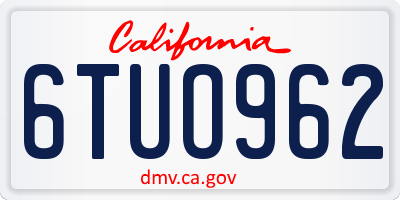 CA license plate 6TUO962
