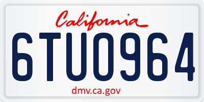 CA license plate 6TUO964