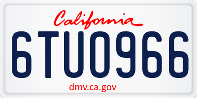 CA license plate 6TUO966