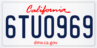 CA license plate 6TUO969