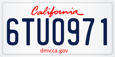 CA license plate 6TUO971