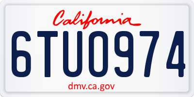 CA license plate 6TUO974
