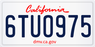 CA license plate 6TUO975