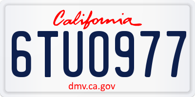 CA license plate 6TUO977