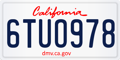CA license plate 6TUO978