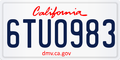 CA license plate 6TUO983