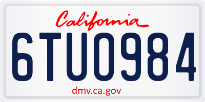 CA license plate 6TUO984