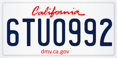 CA license plate 6TUO992