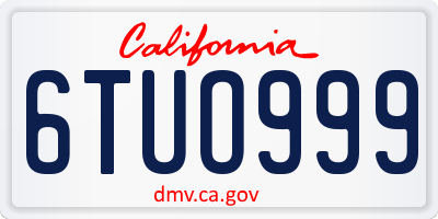 CA license plate 6TUO999