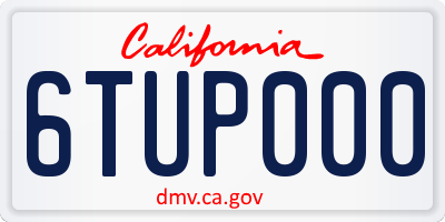 CA license plate 6TUP000