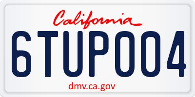 CA license plate 6TUP004
