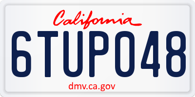 CA license plate 6TUP048