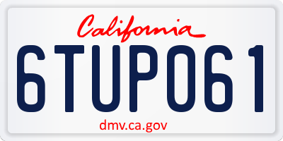 CA license plate 6TUP061