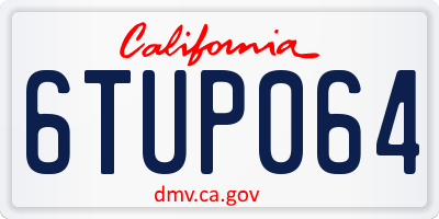 CA license plate 6TUP064
