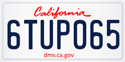 CA license plate 6TUP065