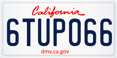 CA license plate 6TUP066
