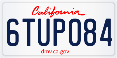 CA license plate 6TUP084