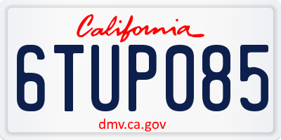 CA license plate 6TUP085