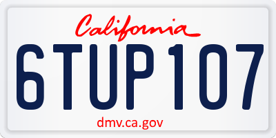 CA license plate 6TUP107