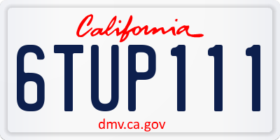 CA license plate 6TUP111