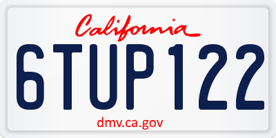 CA license plate 6TUP122