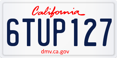 CA license plate 6TUP127