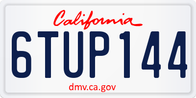 CA license plate 6TUP144
