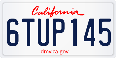 CA license plate 6TUP145