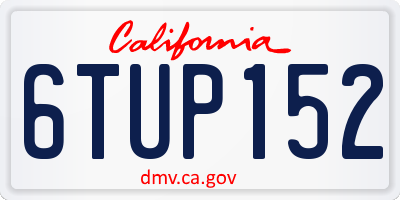 CA license plate 6TUP152