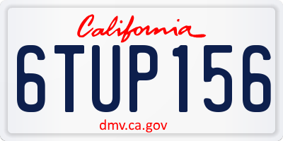 CA license plate 6TUP156
