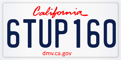 CA license plate 6TUP160