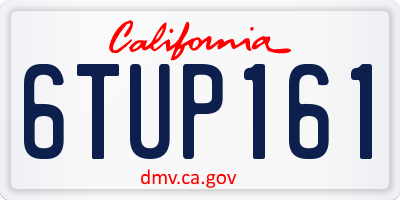 CA license plate 6TUP161