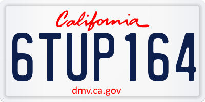 CA license plate 6TUP164