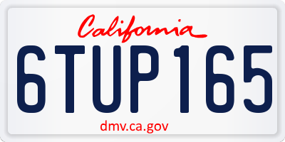 CA license plate 6TUP165
