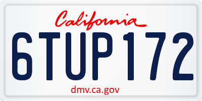 CA license plate 6TUP172
