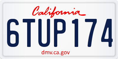 CA license plate 6TUP174