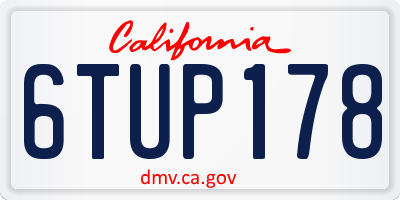 CA license plate 6TUP178