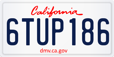 CA license plate 6TUP186