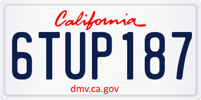 CA license plate 6TUP187